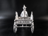 Vintage Castilian Imports Silverplate Rickshaw Flower Cart Vase Holder