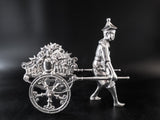 Vintage Castilian Imports Silverplate Rickshaw Flower Cart Vase Holder Home Decor