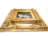 Gold Framed Oil Painting King Charles Spaniel Antique Style Hand Painted Paintings And Art
