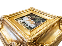 Gold Framed Oil Painting King Charles Spaniel Antique Style Hand Painted Paintings And Art