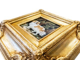 Gold Framed Oil Painting King Charles Spaniel Antique Style Hand Painted Paintings And Art
