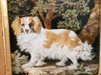 Gold Framed Oil Painting King Charles Spaniel Antique Style Hand Painted Paintings And Art
