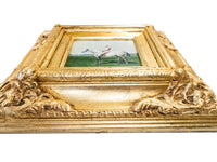Ornate Gold Framed Oil Painting Horse And Jockey Antique Style Hand Painted