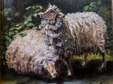 Gold Framed Oil Painting Sheep Antique Style Hand Painted