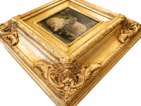 Gold Framed Oil Painting Sheep Antique Style Hand Painted