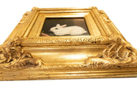 Gilded Framed Small Oil Painting Rabbit And Carrot Antique Style Hand Painted Paintings And Art