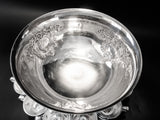 Vintage Silver Plate Punch Bowl Set With 10 Cups Repousse