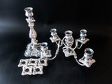 Vintage Silver Plate Candelabra Candle Holder 18" Tall Convertible