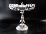 Antique Silver Plate Pedestal Bowl Ornate Cherubs