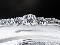 Vintage Silver Plate Butler Tray Oval Serving Tray Poole 7322