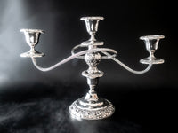 Vintage Silver Plate Candelabra Pair Convertible Candle Holders Tall