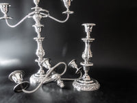 Vintage Silver Plate Candelabra Pair Convertible Candle Holders Tall