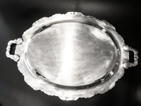 Vintage XL Silver Plate Butler Tray Oval Serving Tray Poole Lancaster Rose Trays