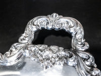 Vintage XL Silver Plate Butler Tray Oval Serving Tray Poole Lancaster Rose Trays