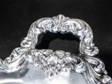 Vintage XL Silver Plate Butler Tray Oval Serving Tray Poole Lancaster Rose Trays