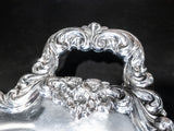 Vintage XL Silver Plate Butler Tray Oval Serving Tray Poole Lancaster Rose
