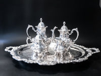 Vintage XL Silver Plate Butler Tray Oval Serving Tray Poole Lancaster Rose Trays