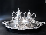 Vintage XL Silver Plate Butler Tray Oval Serving Tray Poole Lancaster Rose Trays