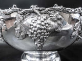 Huge Silver Plate Punch Bowl Beverage Chiller With 20 Cups