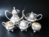 Vintage Silver Plate Tea Set Coffee Service Community Georgian Gadroon