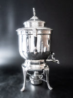 Vintage Silver Plate Samovar Urn Coffee Tea Warmer Hot Water Dispenser And Burner