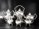 Vintage Silver Plate Tea Set Coffee Service With Tilting Pot BSC