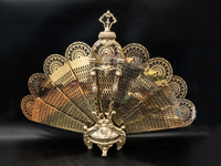 Antique Brass Fireplace Screen Fan Greek God Louis XV Style