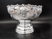 Huge Silver Plate Punch Bowl Beverage Chiller With 20 Cups