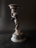 Tall Bronze Cherub Candle Holder Candlestick Putti Victorian