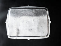 Antique Silver Plate Serving Tray Figural Faces Greek Revival Medallion