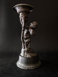 Tall Bronze Cherub Candle Holder Candlestick Putti Victorian