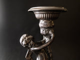 Tall Bronze Cherub Candle Holder Candlestick Putti Victorian