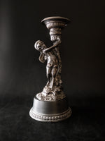 Tall Bronze Cherub Candle Holder Candlestick Putti Victorian