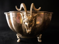 Vintage Large Brass Ram Bowl Centerpiece Bowl Jardiniere