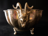 Vintage Large Brass Ram Bowl Centerpiece Bowl Jardiniere