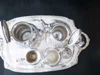 Vintage Silverplate Tea Set Coffee Service 5 Pc Heritage Rogers Bros