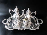 Vintage Silver Plate Tea Set Coffee Service Tray Seacrest Oneida