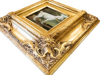 Gold Framed Oil Painting White Poodle Antique Style Hand Painted Paintings And Art