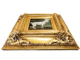 Gold Framed Oil Painting White Poodle Antique Style Hand Painted Paintings And Art