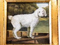Gold Framed Oil Painting White Poodle Antique Style Hand Painted Paintings And Art