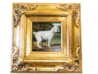 Gold Framed Oil Painting White Poodle Antique Style Hand Painted Paintings And Art