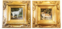 Gold Framed Oil Painting White Poodle Antique Style Hand Painted Paintings And Art