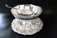 Vintage Silver Plate Punch Bowl Set And Tray Towle