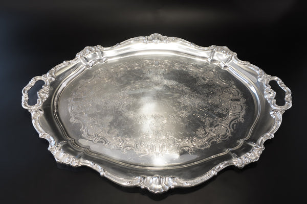 Vintage Silver Plate Serving Tray Gorham Strasbourg Court