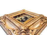 Gilded Framed Oil Painting 1930s Swanky London Couple Gatsby Inspired