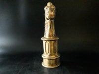 Vintage Large Brass Knight Chess Piece Hitch Post 17" Sculpture