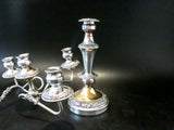 Antique Silver Plate Convertible Candelabra Candle Holder 5 Light Tall