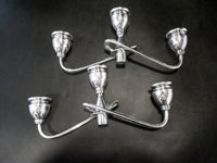 Vintage Silver Plate Pair Candelabra Convertible Candle Holder Arms