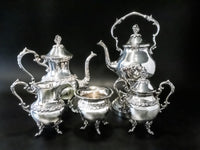 Vintage Silver Plate Tea Set Coffee Service Set With Tilting Pot Birmingham Silver Co Tea and Coffee Sets