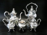 Vintage Silver Plate Tea Set Coffee Service Set With Tilting Pot Birmingham Silver Co Tea and Coffee Sets